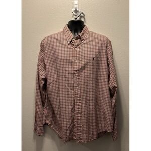 Ralph Lauren Button Down Long Sleeve Red And Black Check‎ Size XXL
